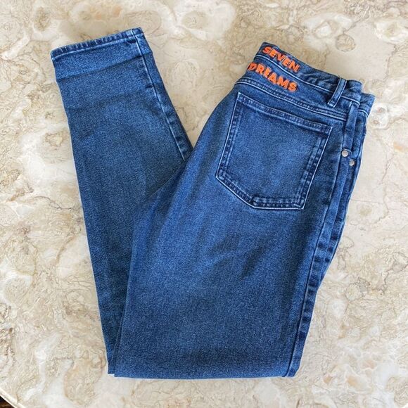 Rare Japanese Studio Seven X GU Childhood Dreams High Rise Tapered Leg Mom Jeans - Picture 10 of 14